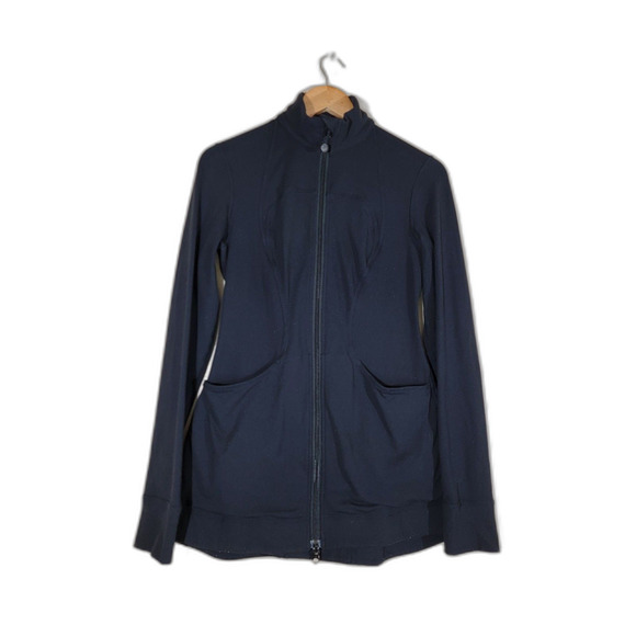 Lululemon Women's Black Vented Full Zip Sweatshirt - sz 8 - Picture 1 of 7